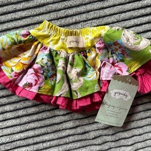 Persnickety Bright Pink Floral Ruffle Skirt 0-3 months. **New with Tags**